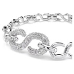 Dextera bracelet Round cut, White, Rhodium plated